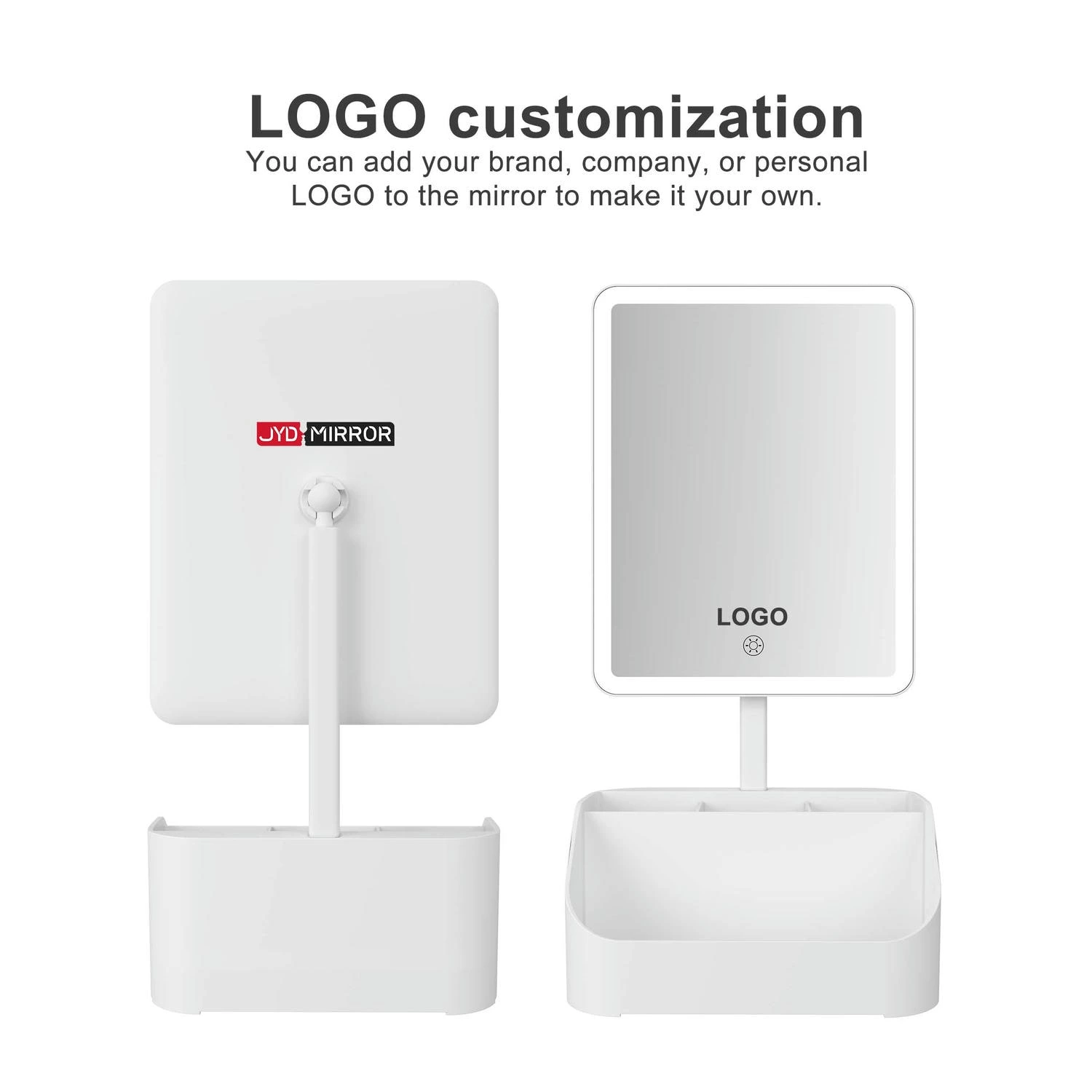 Make-upspiegel met opbergruimte