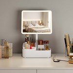 LED Makeup Mirror With Storage