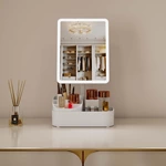 Miroir de maquillage LED avec rangement