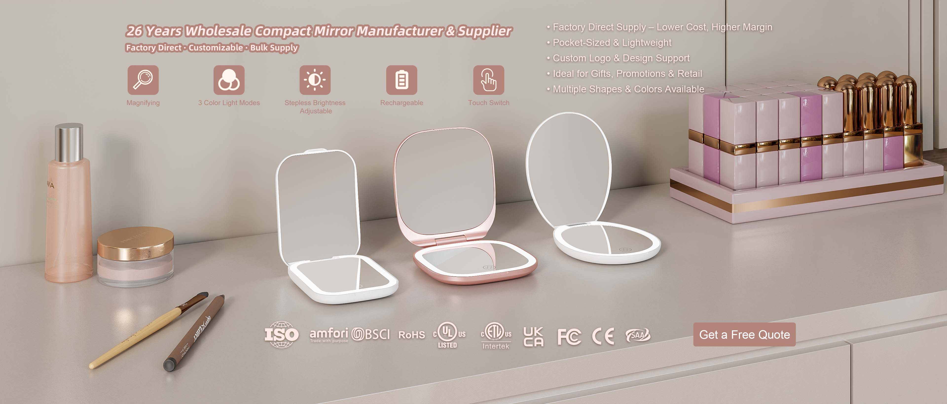 Wholesale Copmact Mirror Manufacturers