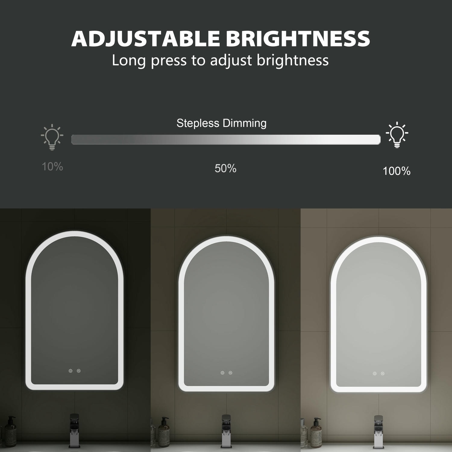Arched LED Bathroom Mirror