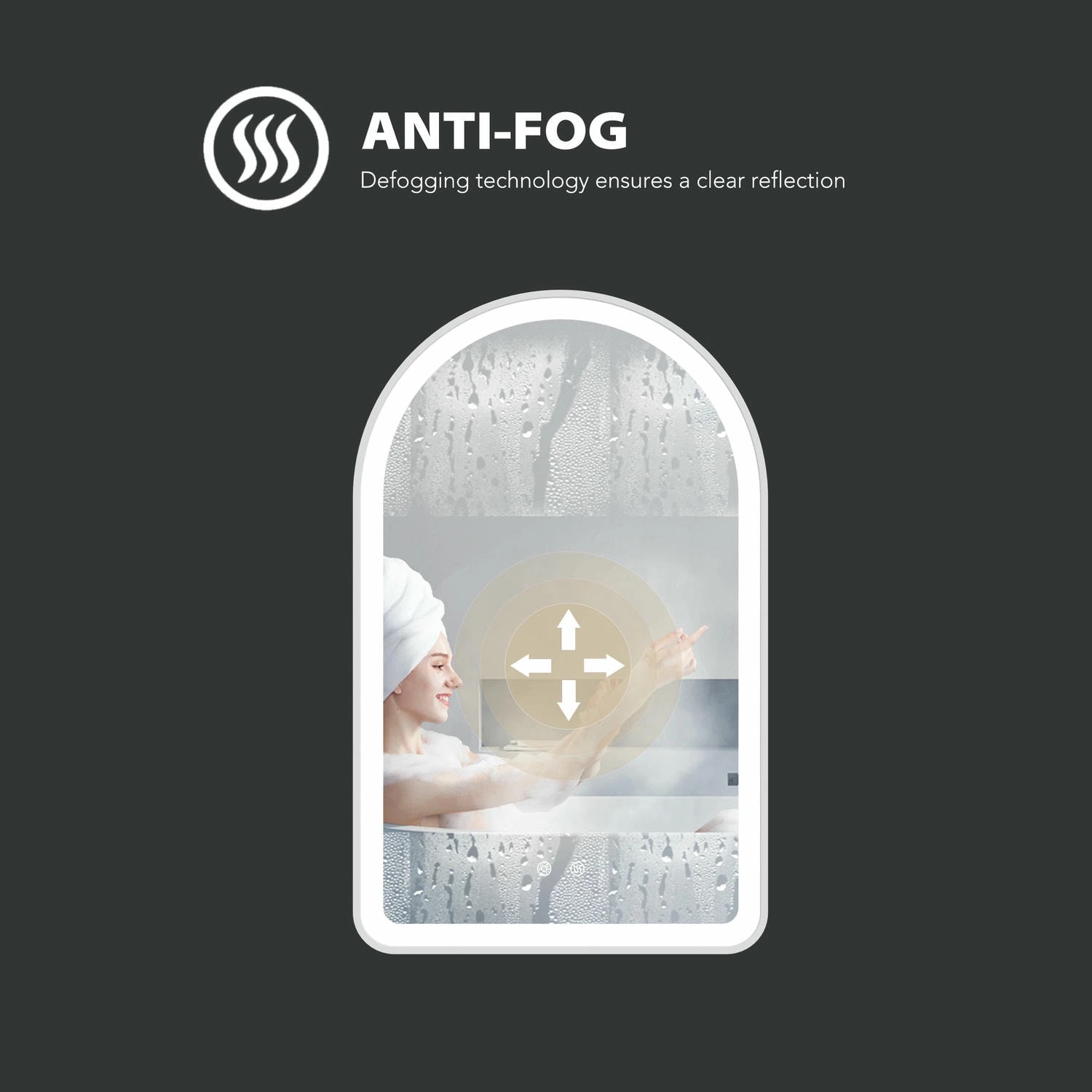 Miroir de salle de bain arqué
