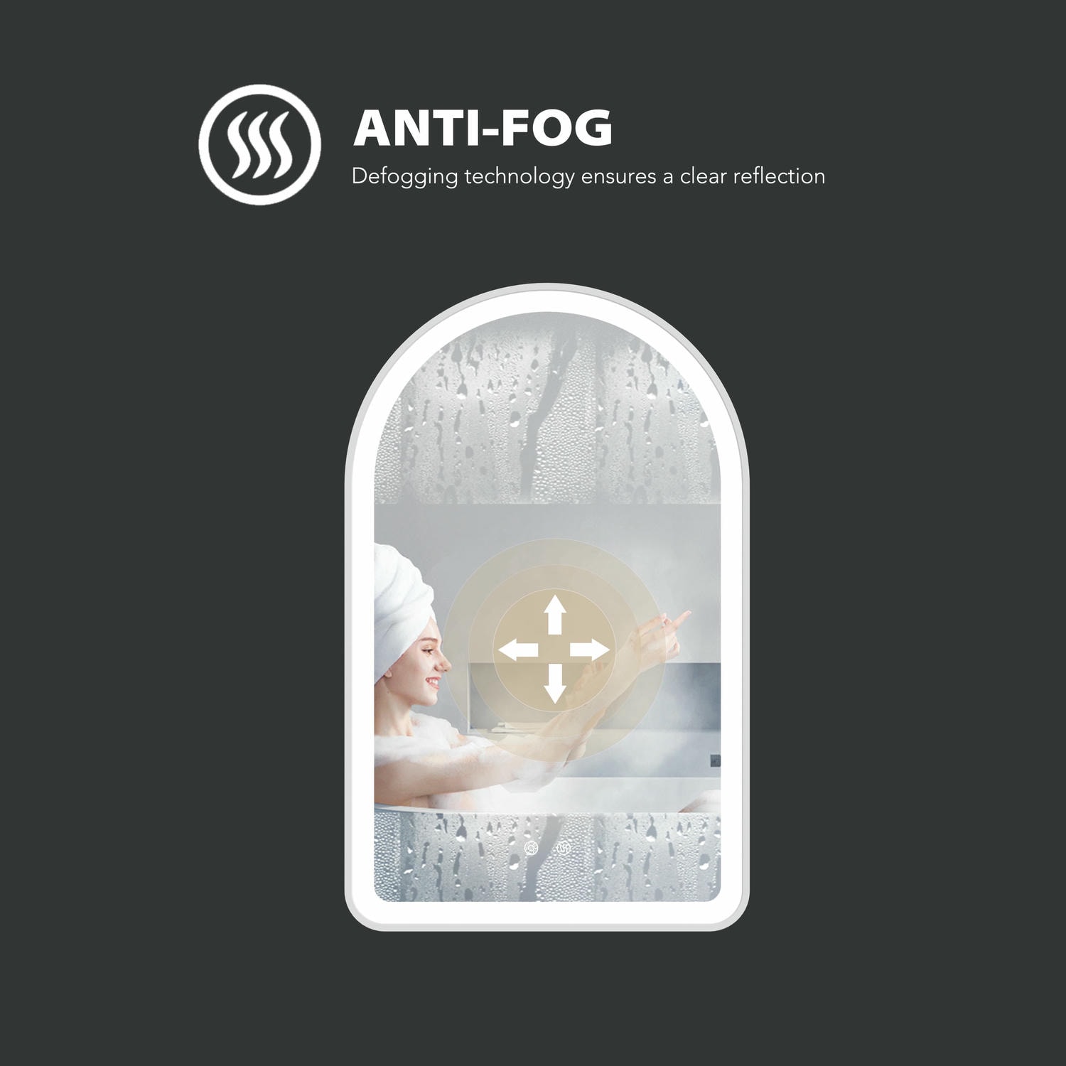 Arched LED Bathroom Mirror