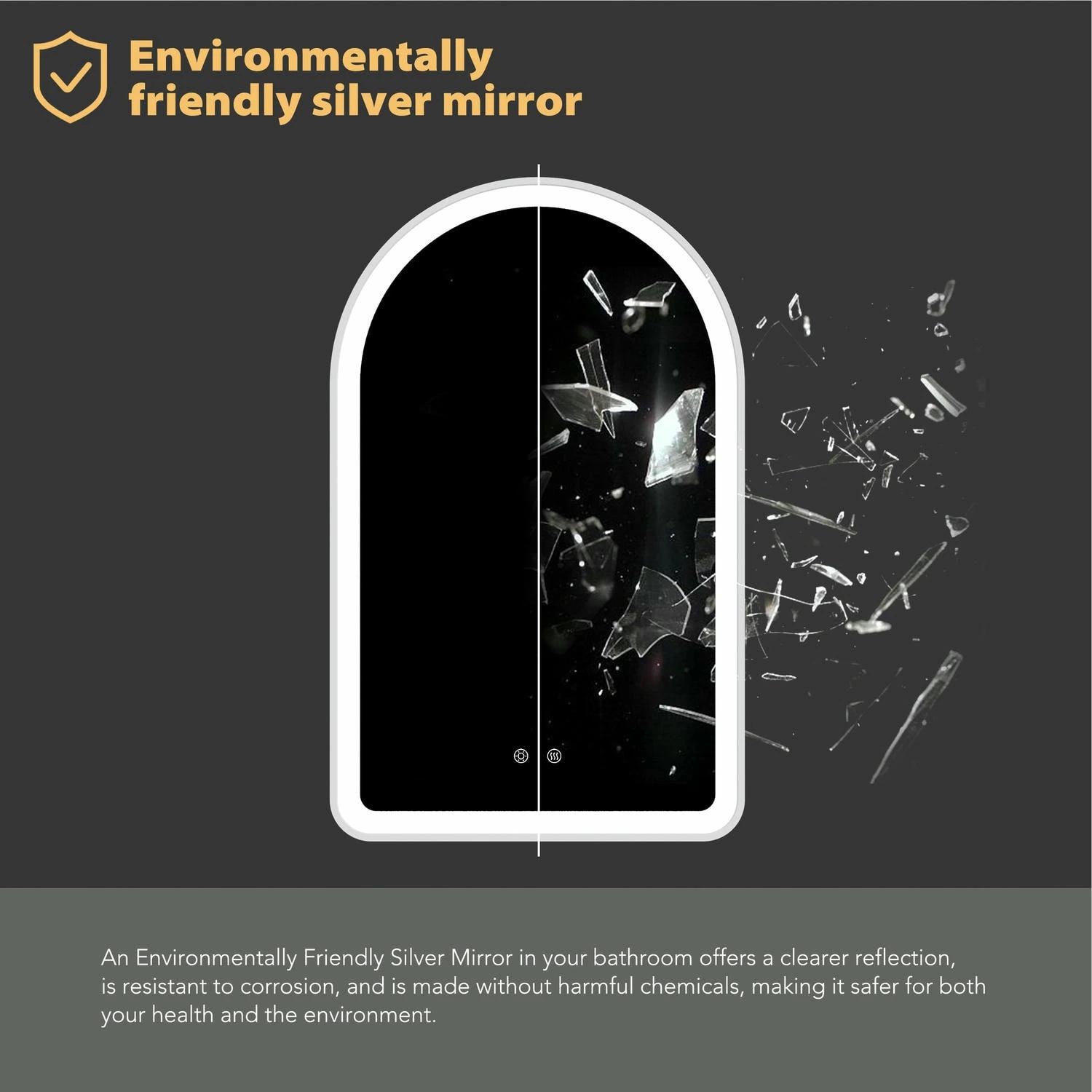 Aan de muur gemonteerde badkamerspiegel