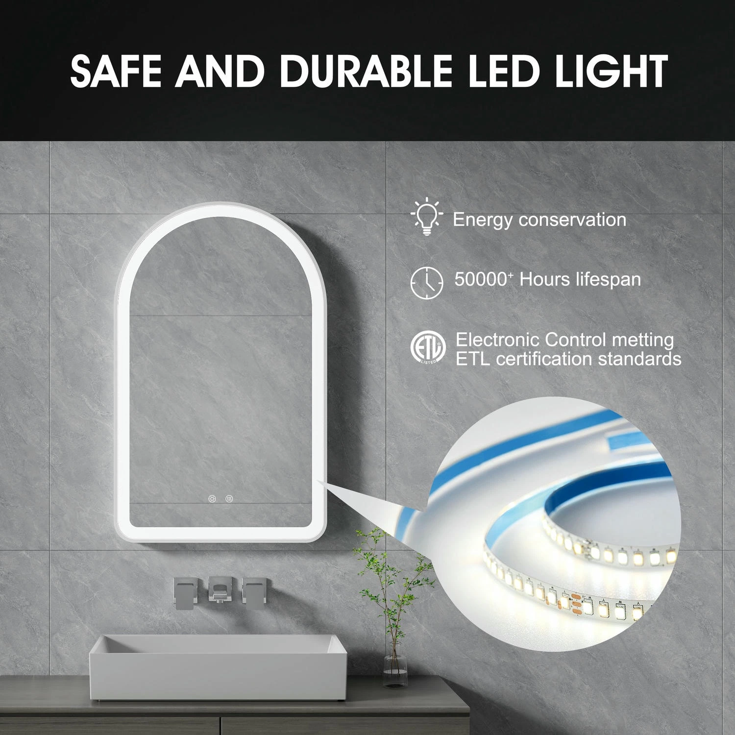 Aan de muur gemonteerde badkamerspiegel