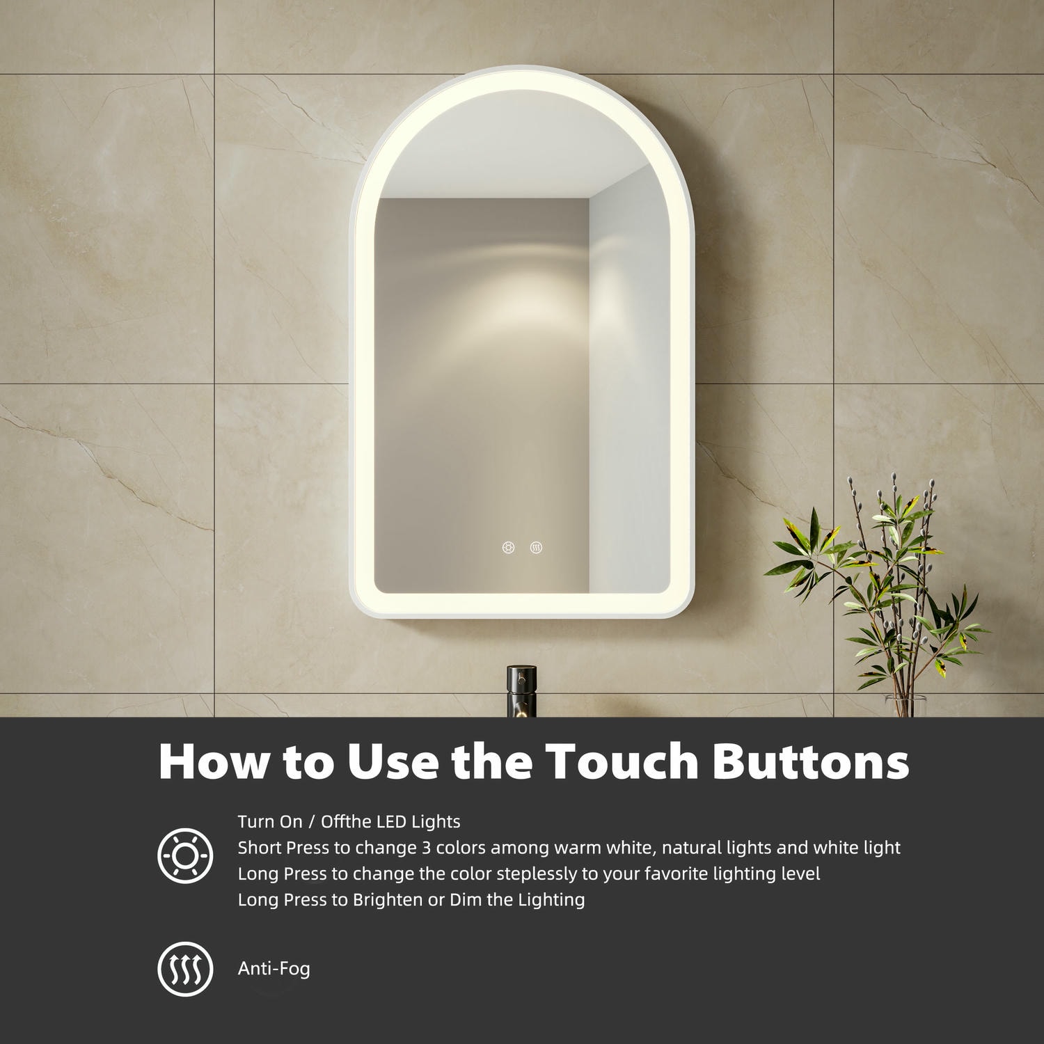 Arched LED Bathroom Mirror