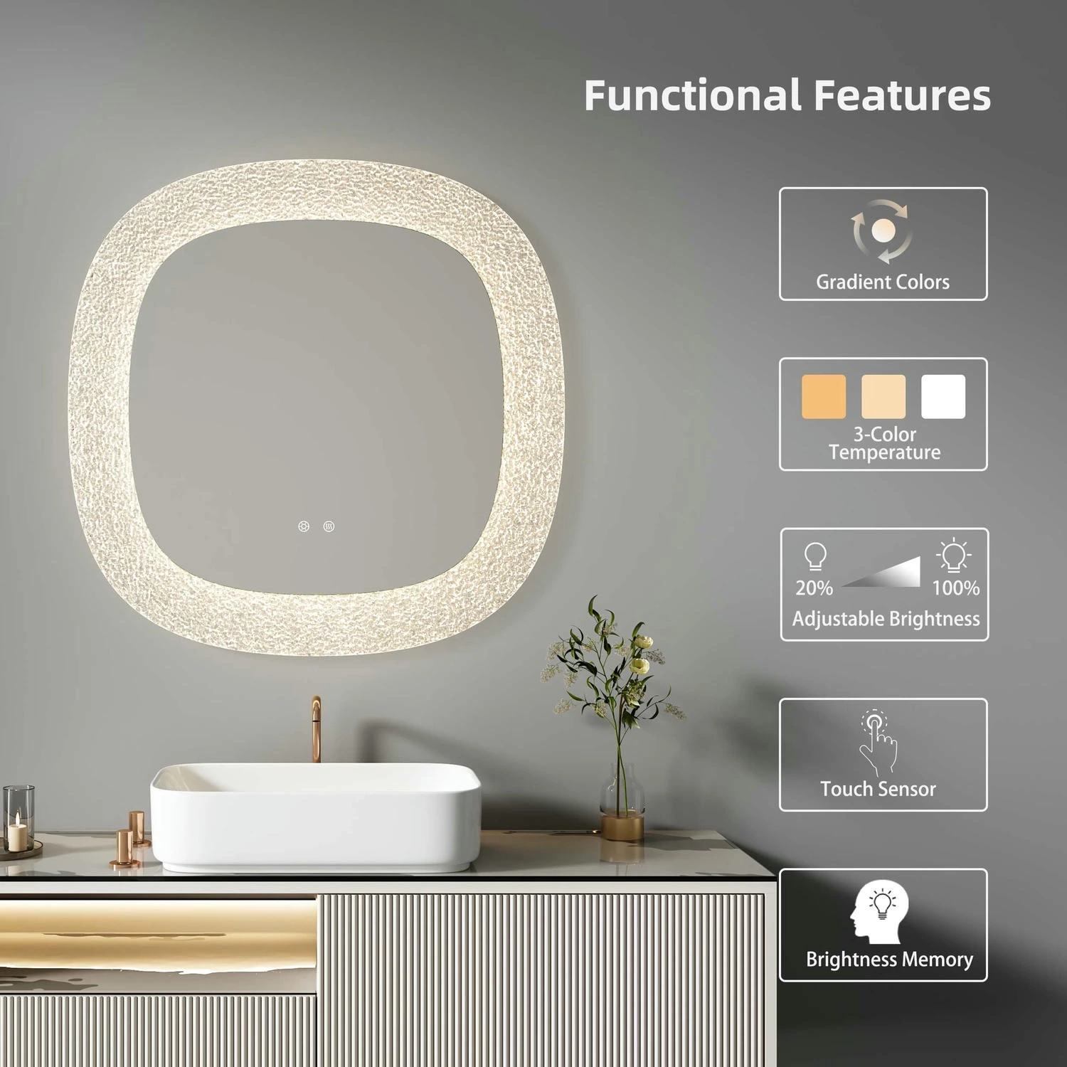 Onregelmatige badkamerspiegel