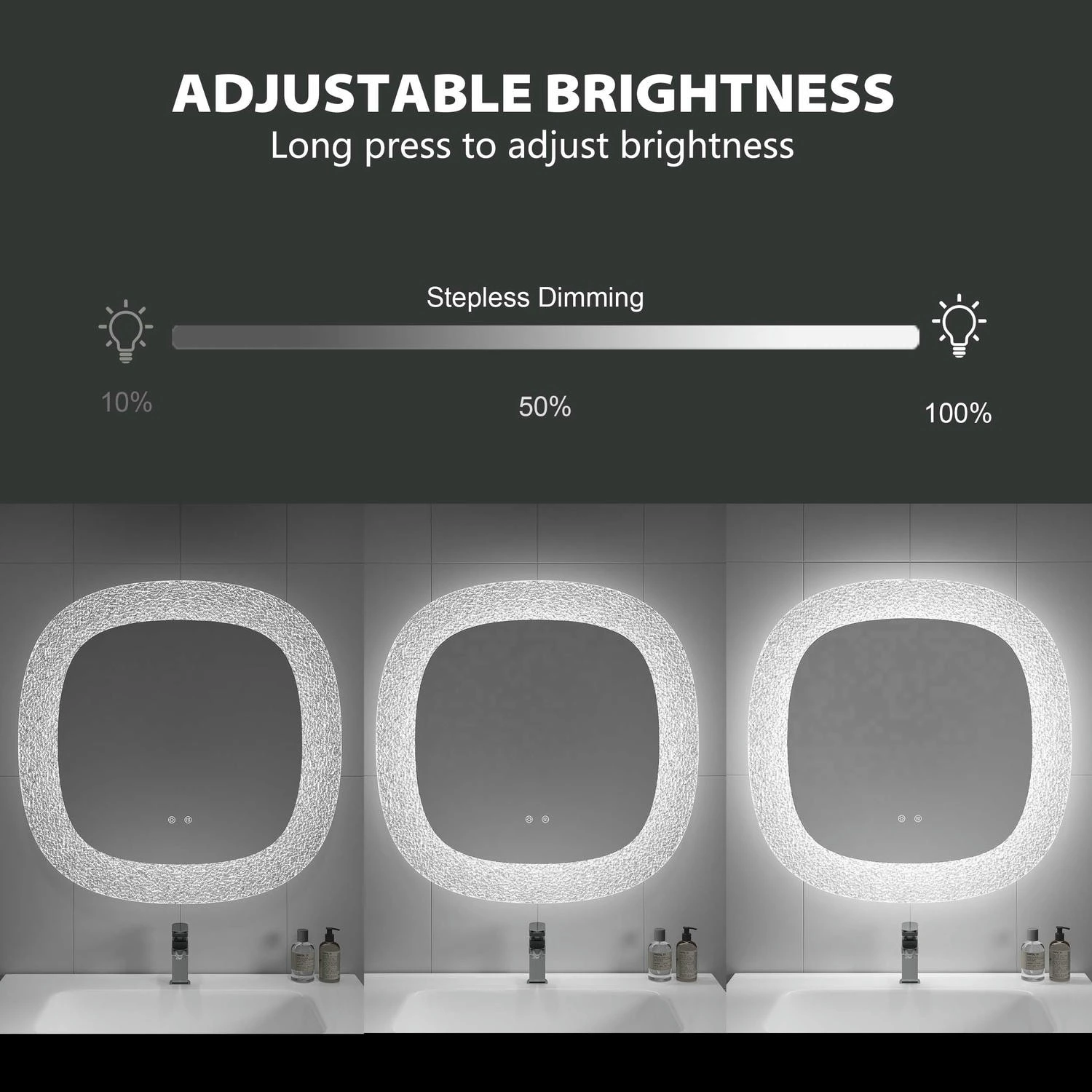 Miroir de salle de bain rétroéclairé par LED