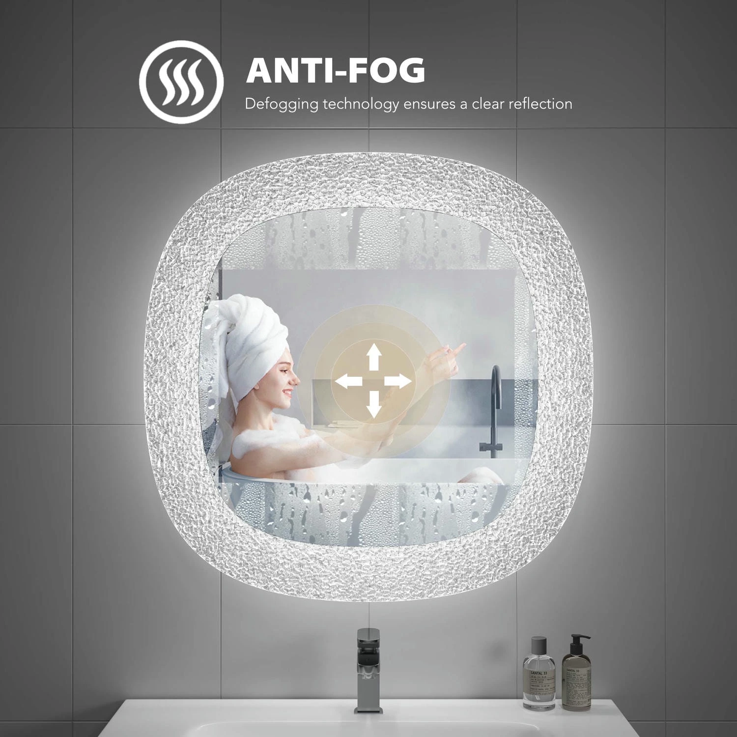 Miroir de salle de bain rétroéclairé par LED