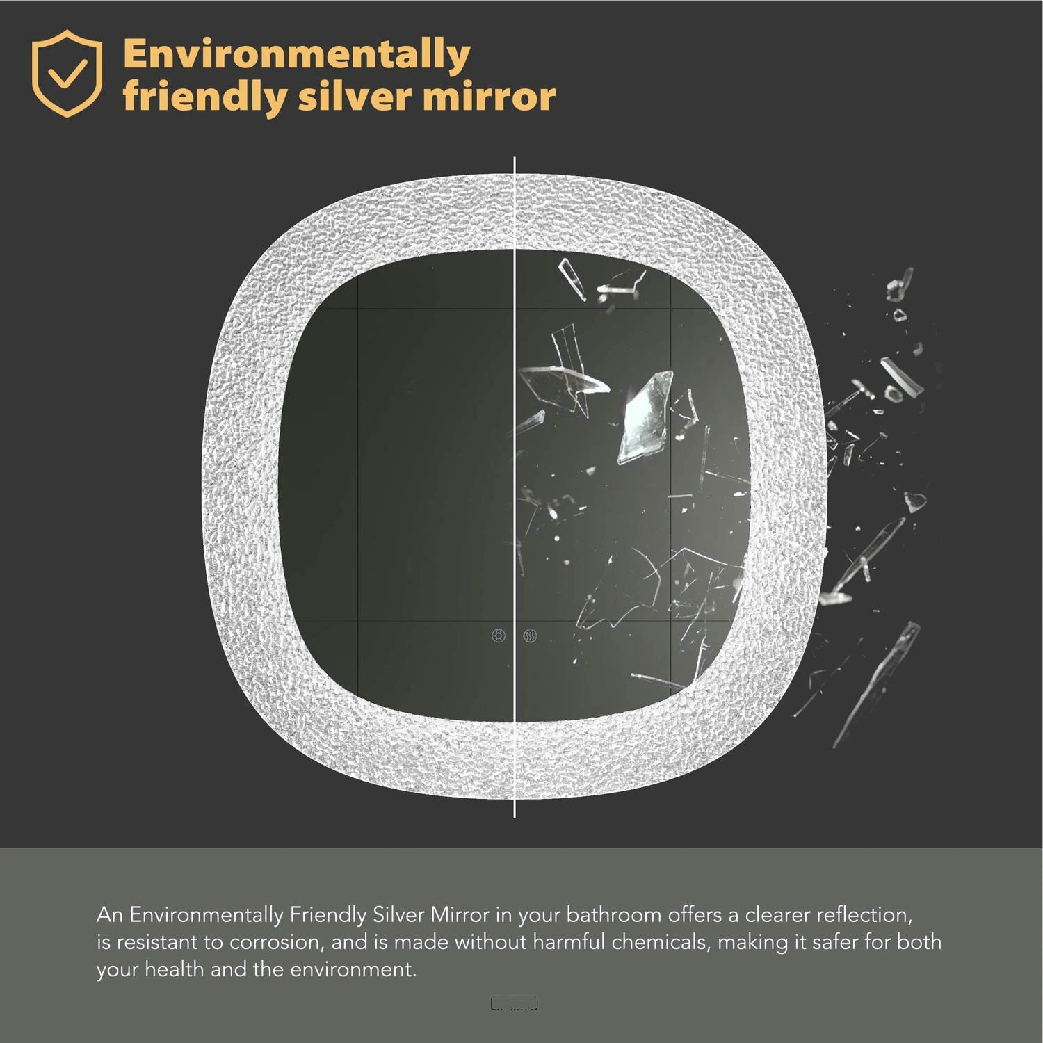 Anti-condens badkamerspiegel