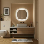 Miroir de salle de bain LED irrégulier