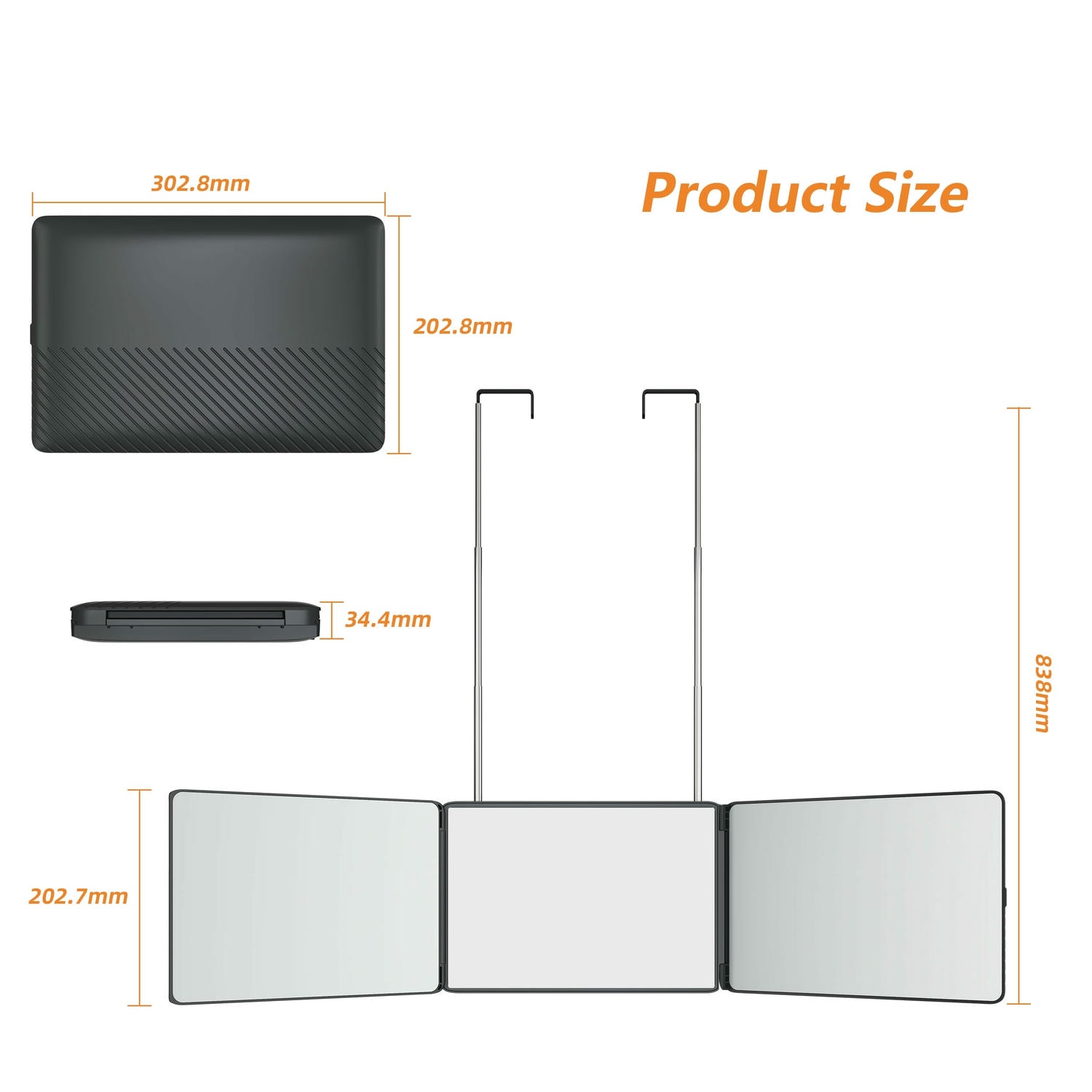 3 Way Mirror for Self Hair Cutting
