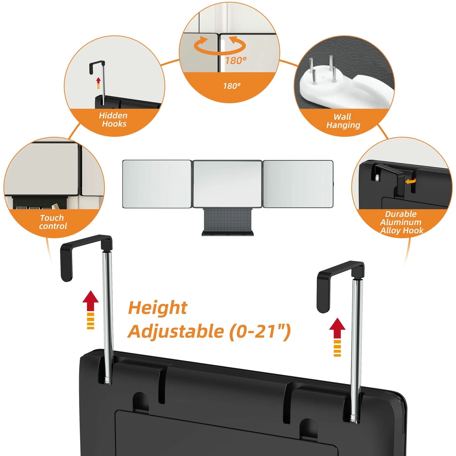 360 graden spiegel voor het knippen van haar