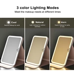 Miroir de maquillage de voyage portable à LED