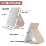 Portable LED Travel Makeup Mirror