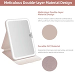 Miroir de maquillage de voyage portable à LED