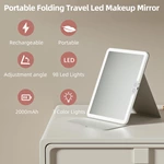 Miroir de maquillage de voyage portable à LED