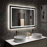 Miroir de salle de bain sans cadre rétroéclairé par LED