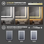 Miroir de salle de bain sans cadre rétroéclairé par LED