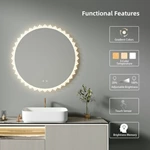 Miroir de salle de bain rond irrégulier à LED