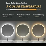 Miroir de salle de bain rond irrégulier à LED