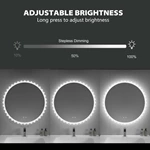 Miroir de salle de bain rond irrégulier à LED