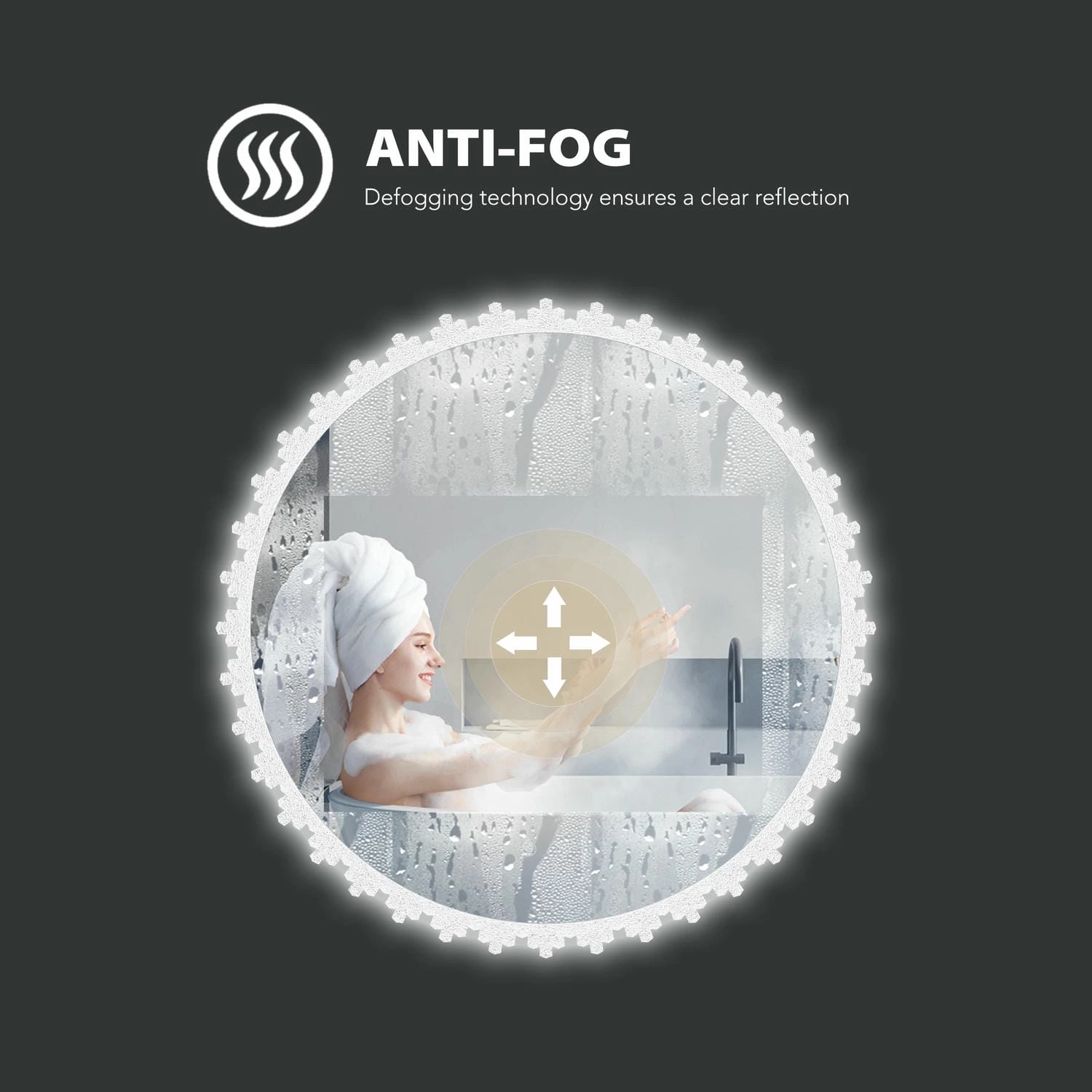 Aan de muur gemonteerde badkamerspiegel