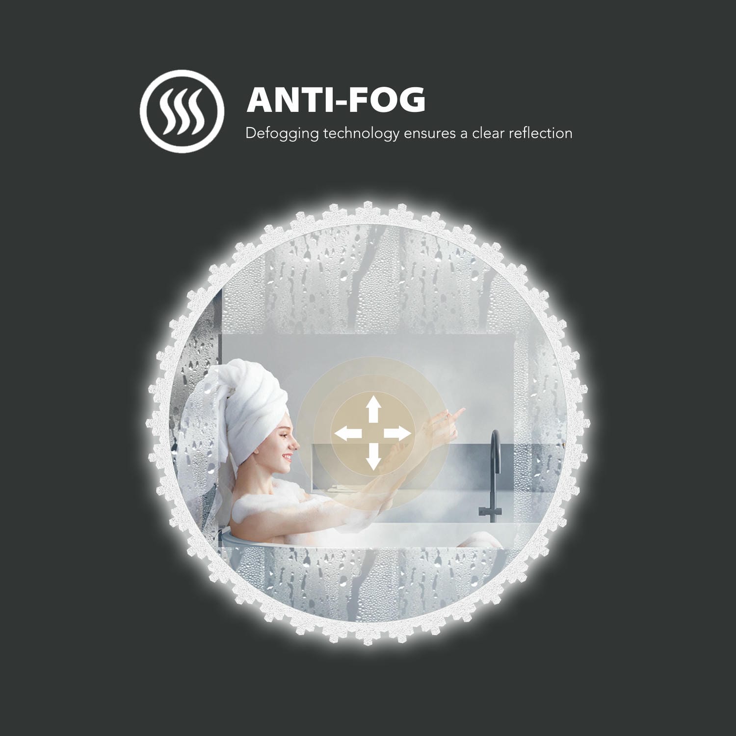 Round Irregular LED Bathroom Mirror