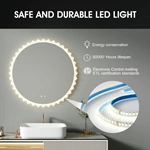 Miroir de salle de bain rond irrégulier à LED