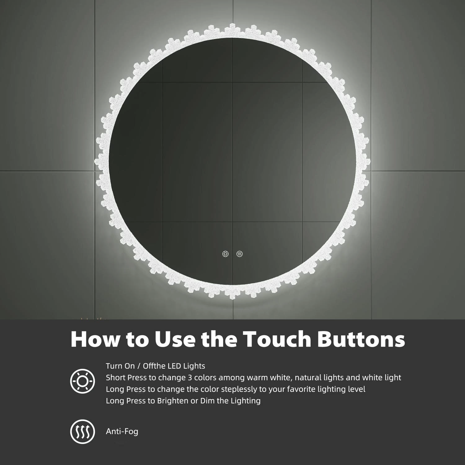 Anti-condens badkamerspiegel