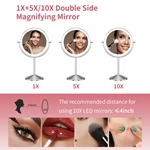 Dubbelzijdige LED-kaptafelspiegel