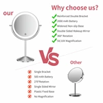 Dubbelzijdige LED-kaptafelspiegel