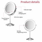 Dubbelzijdige LED-kaptafelspiegel