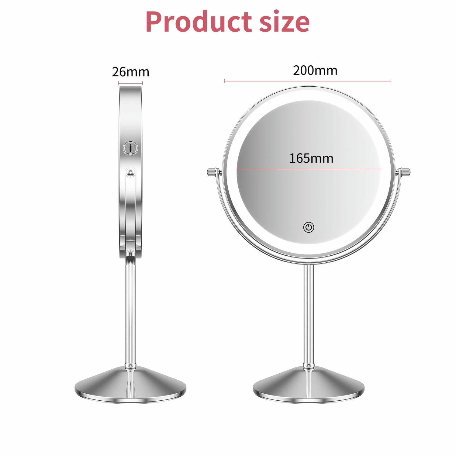 Make-upspiegel 10x vergroting met licht