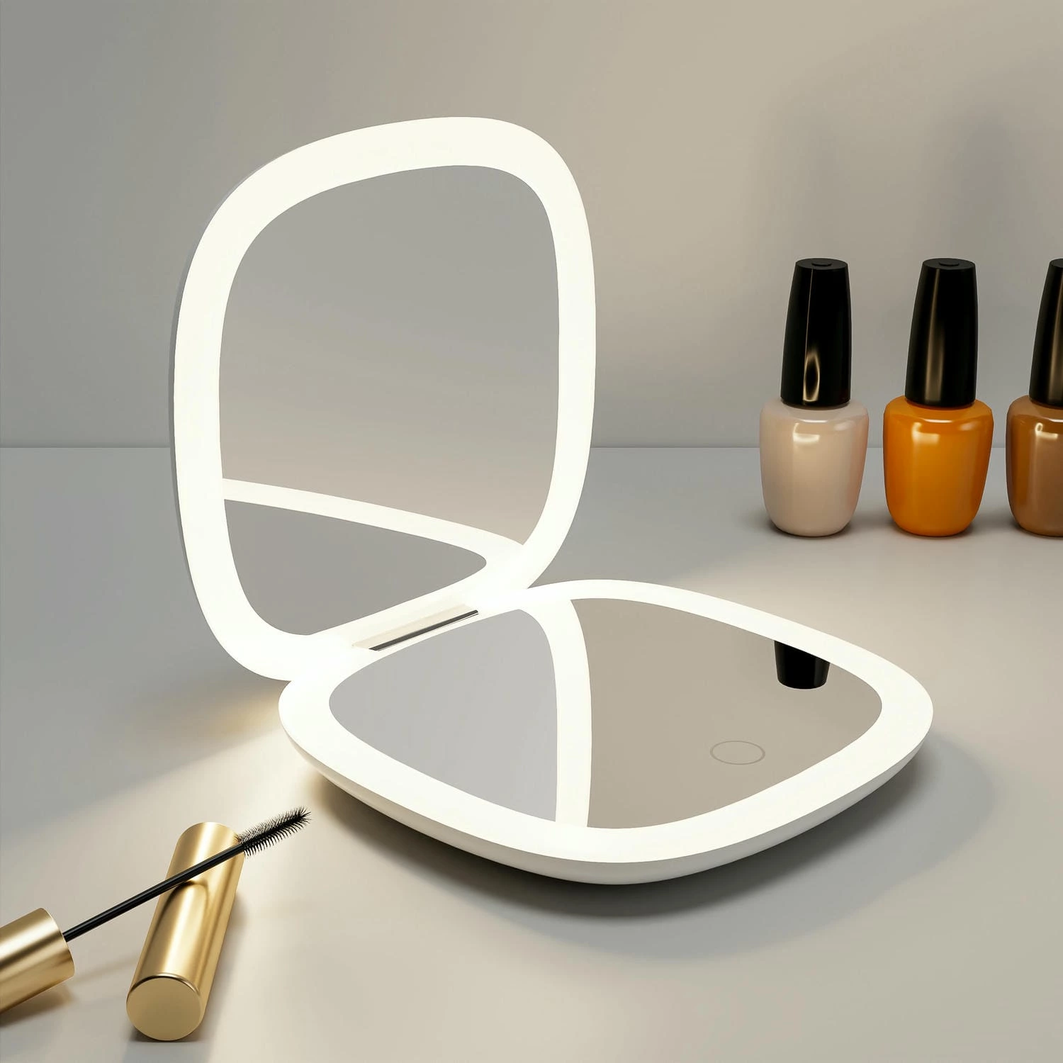 Miroir compact LED rechargeable