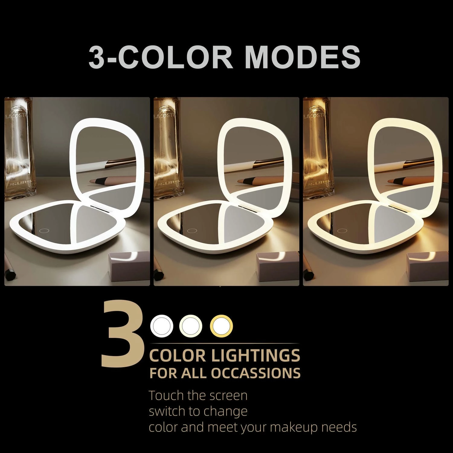 Compacte vergrootspiegel met licht