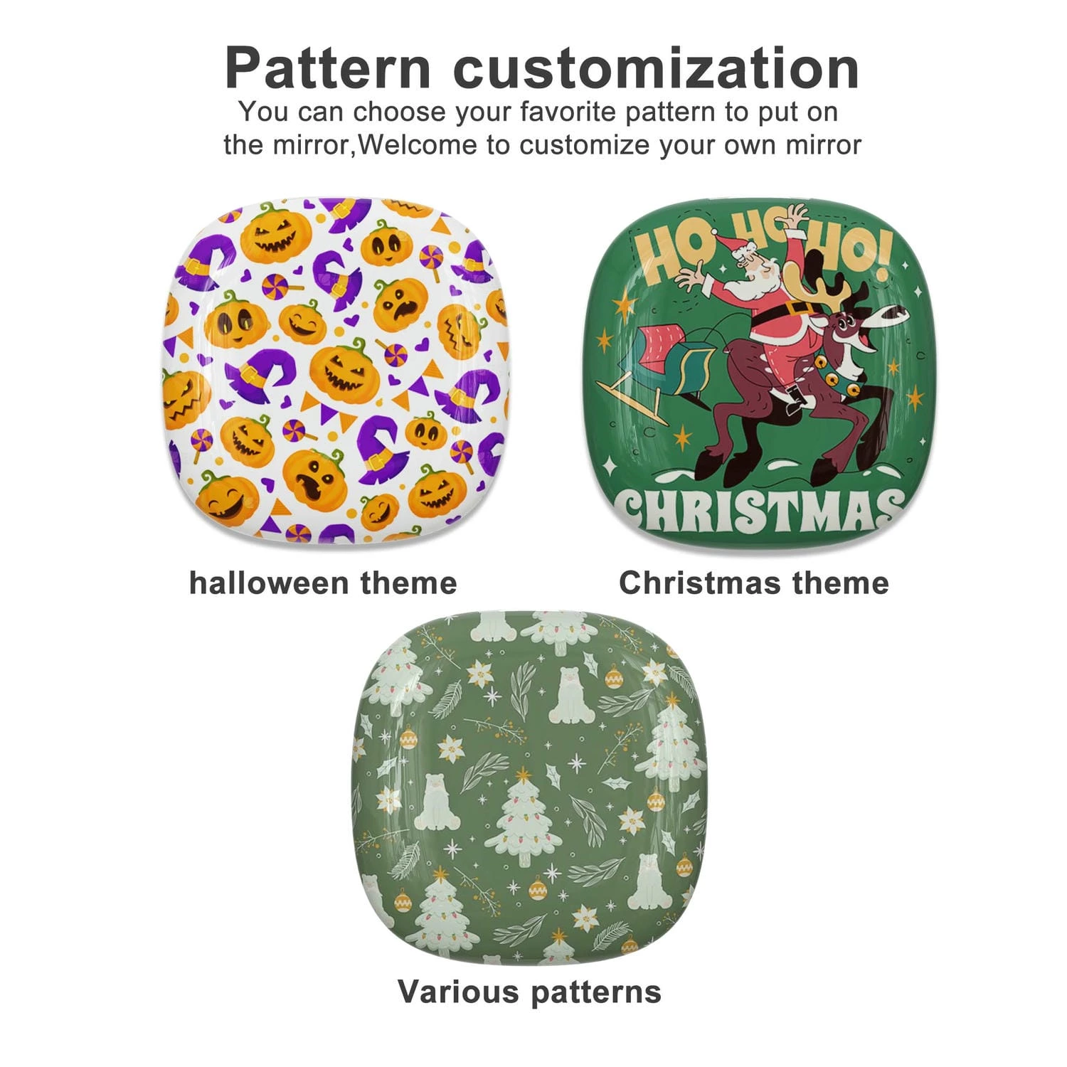 Oplaadbare verlichte compacte spiegel