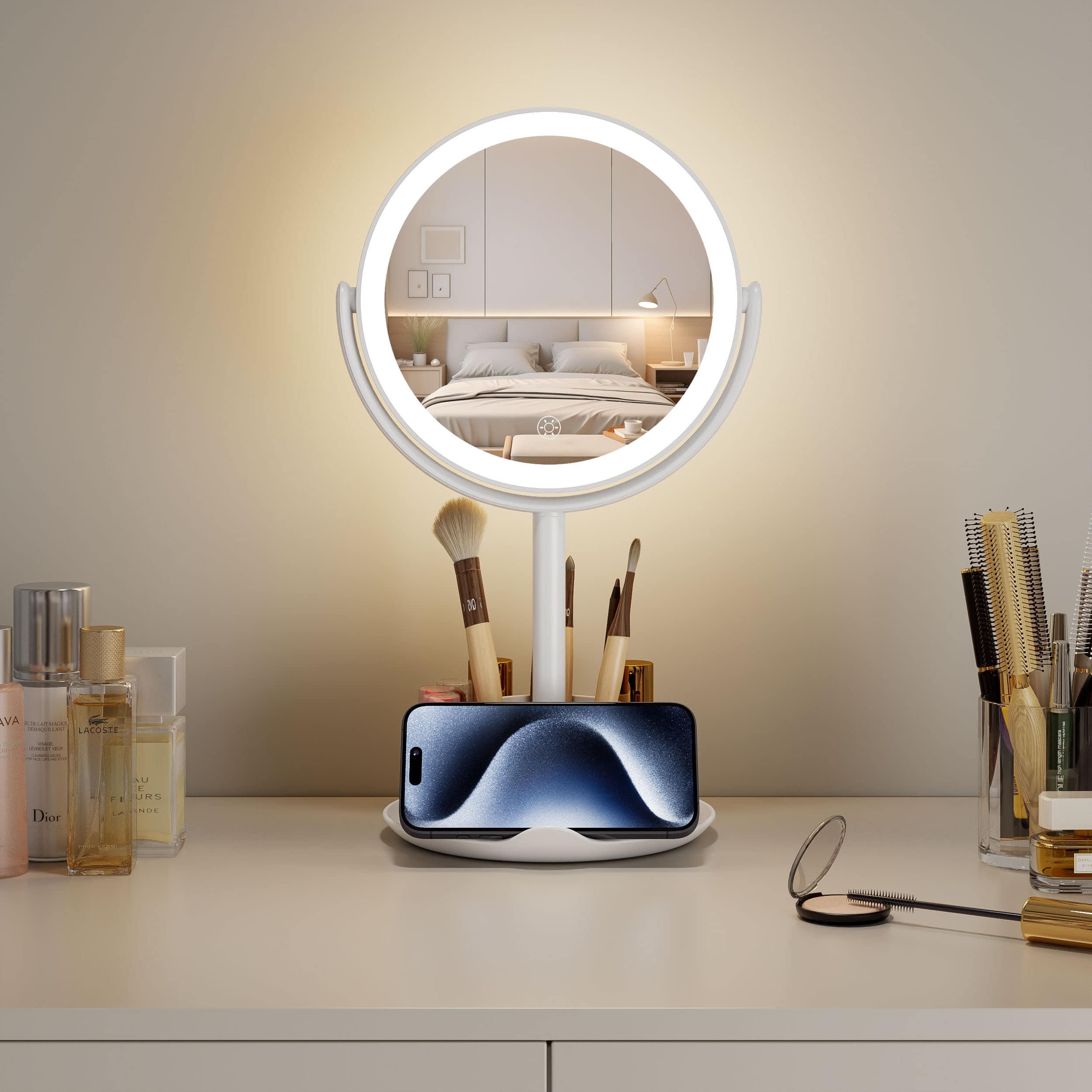 Led Vanity Mirror With Storage