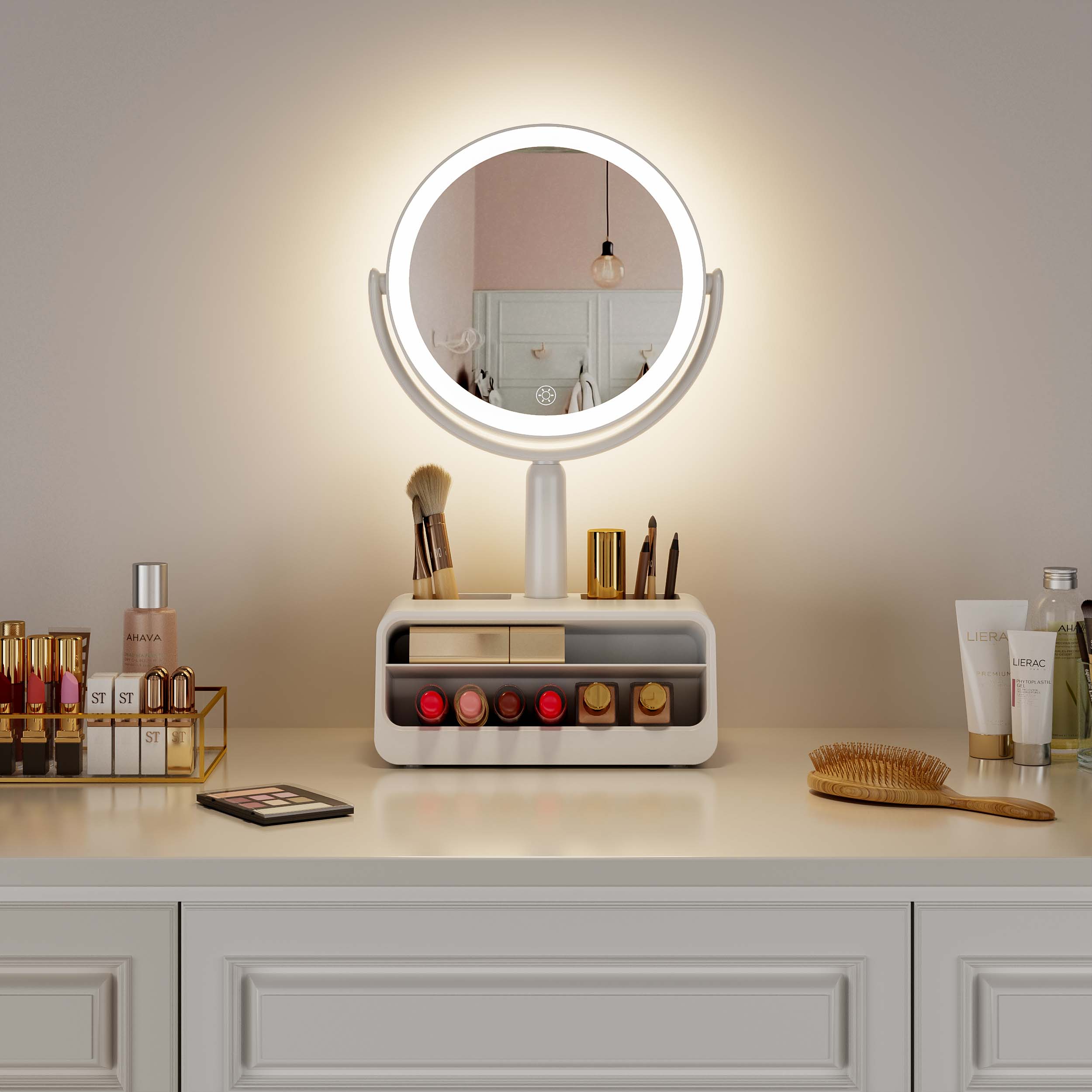 Led Vanity Mirror With Storage