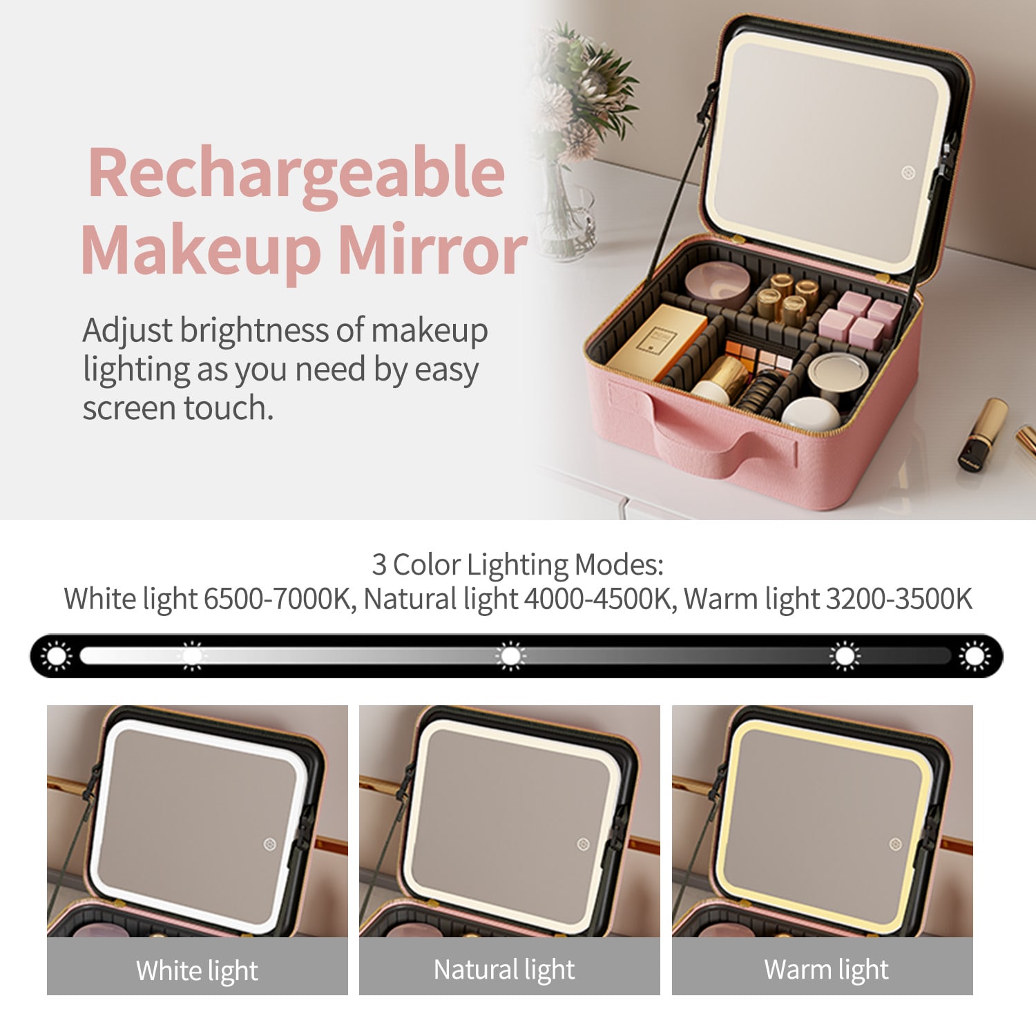 Makeup Bag With LED Mirror