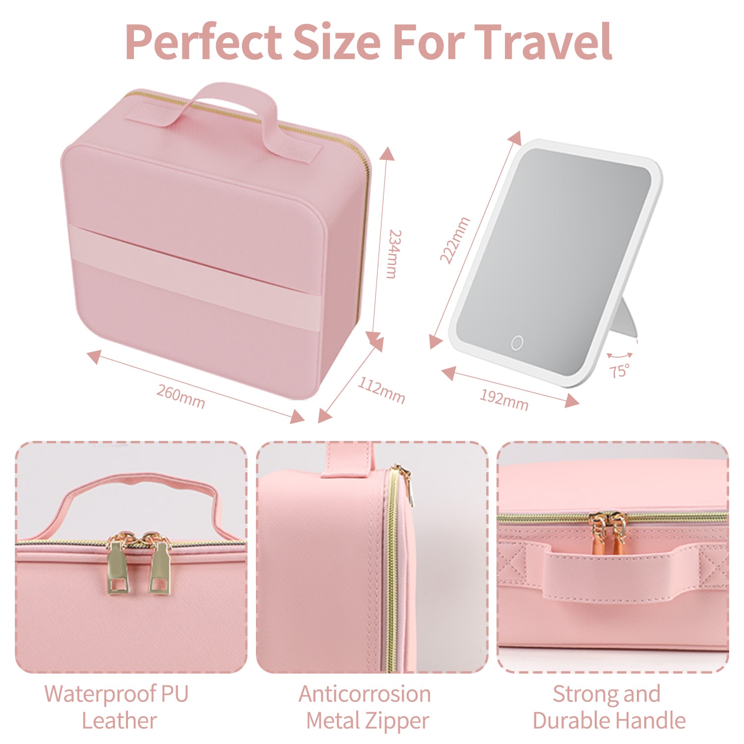 Makeup Bag With LED Mirror