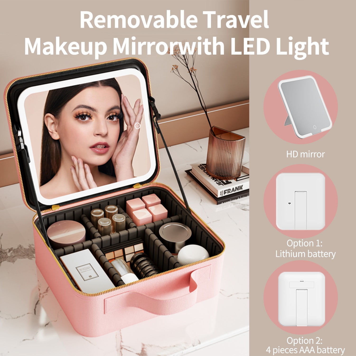 Makeup Bag With LED Mirror