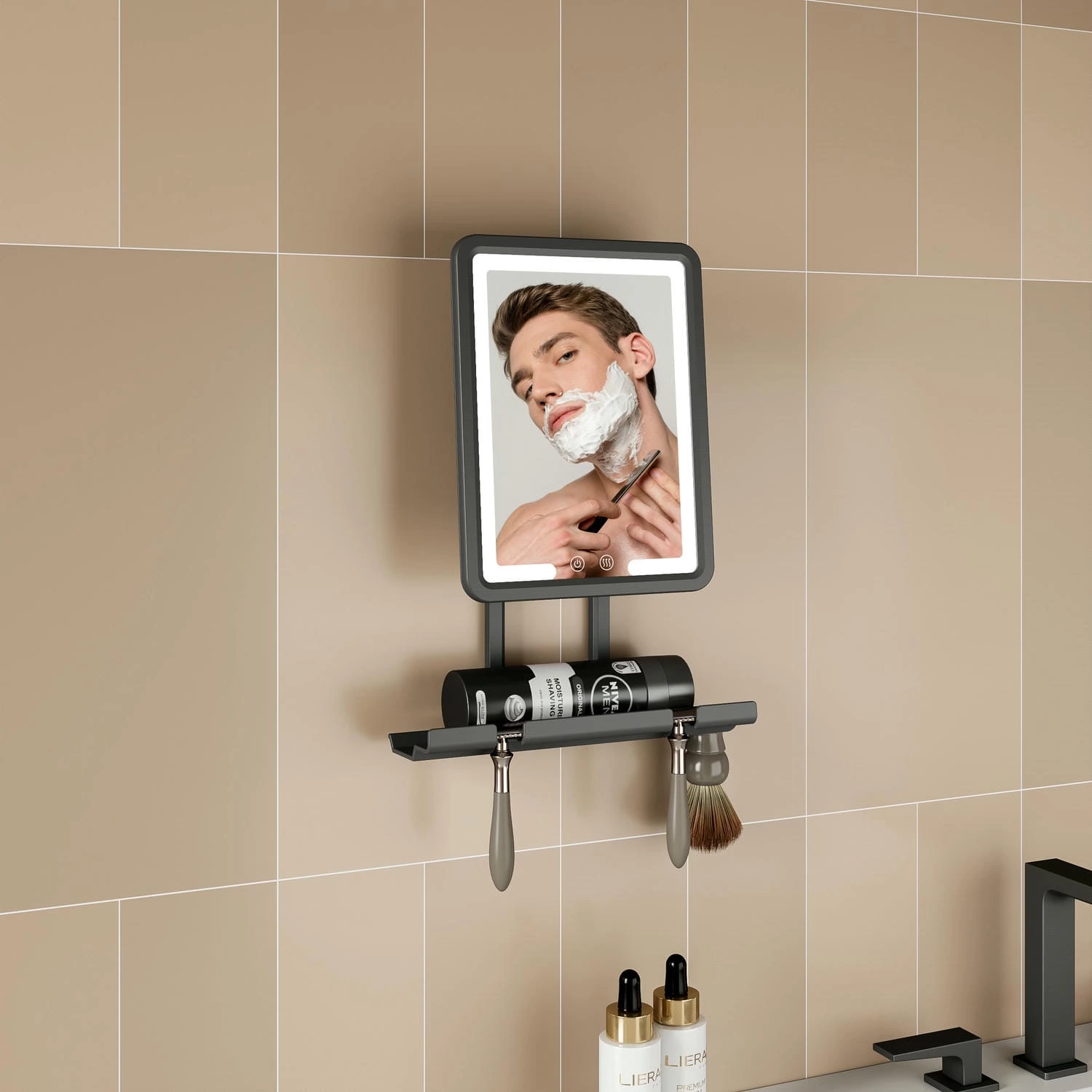 Anti-condens scheerspiegel voor de douche