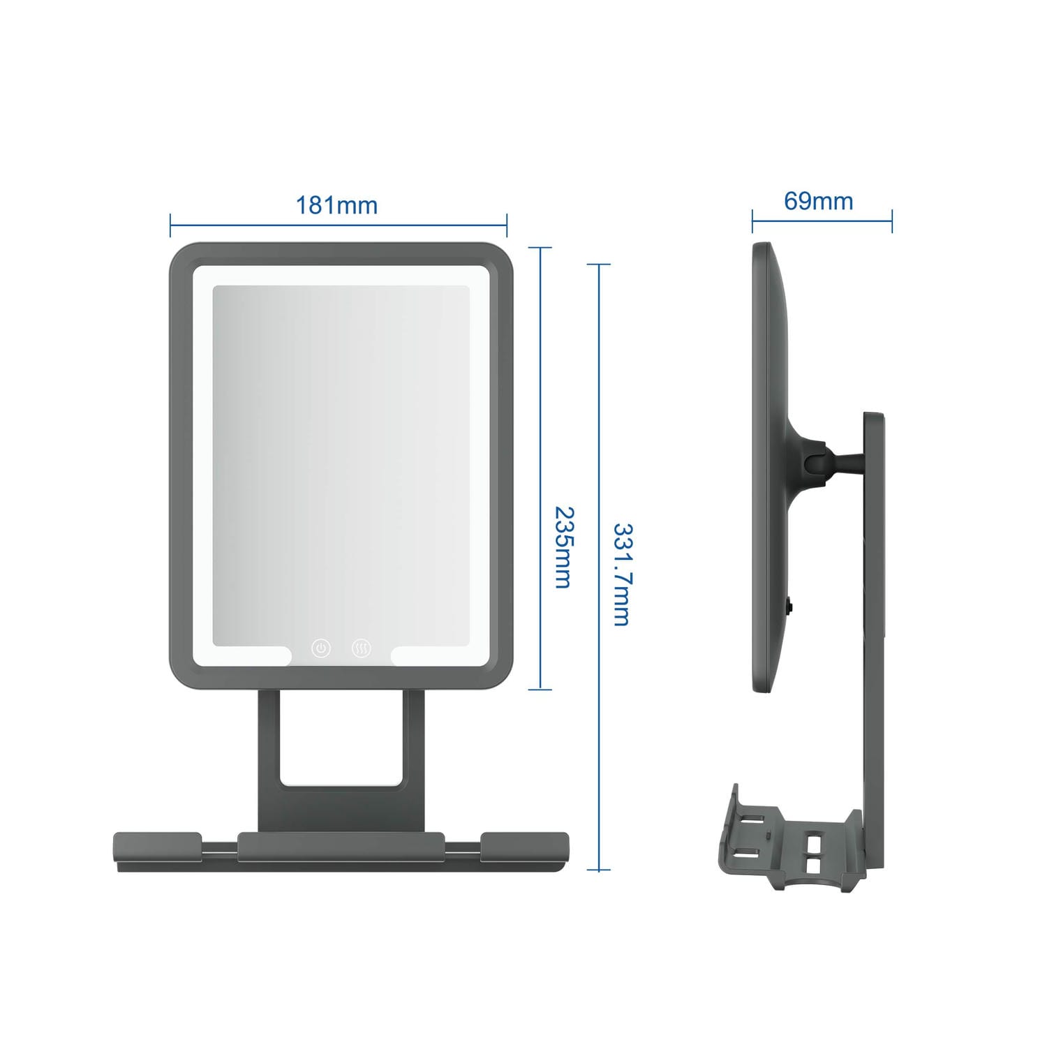 LED Heated Fogless Shaving Mirror