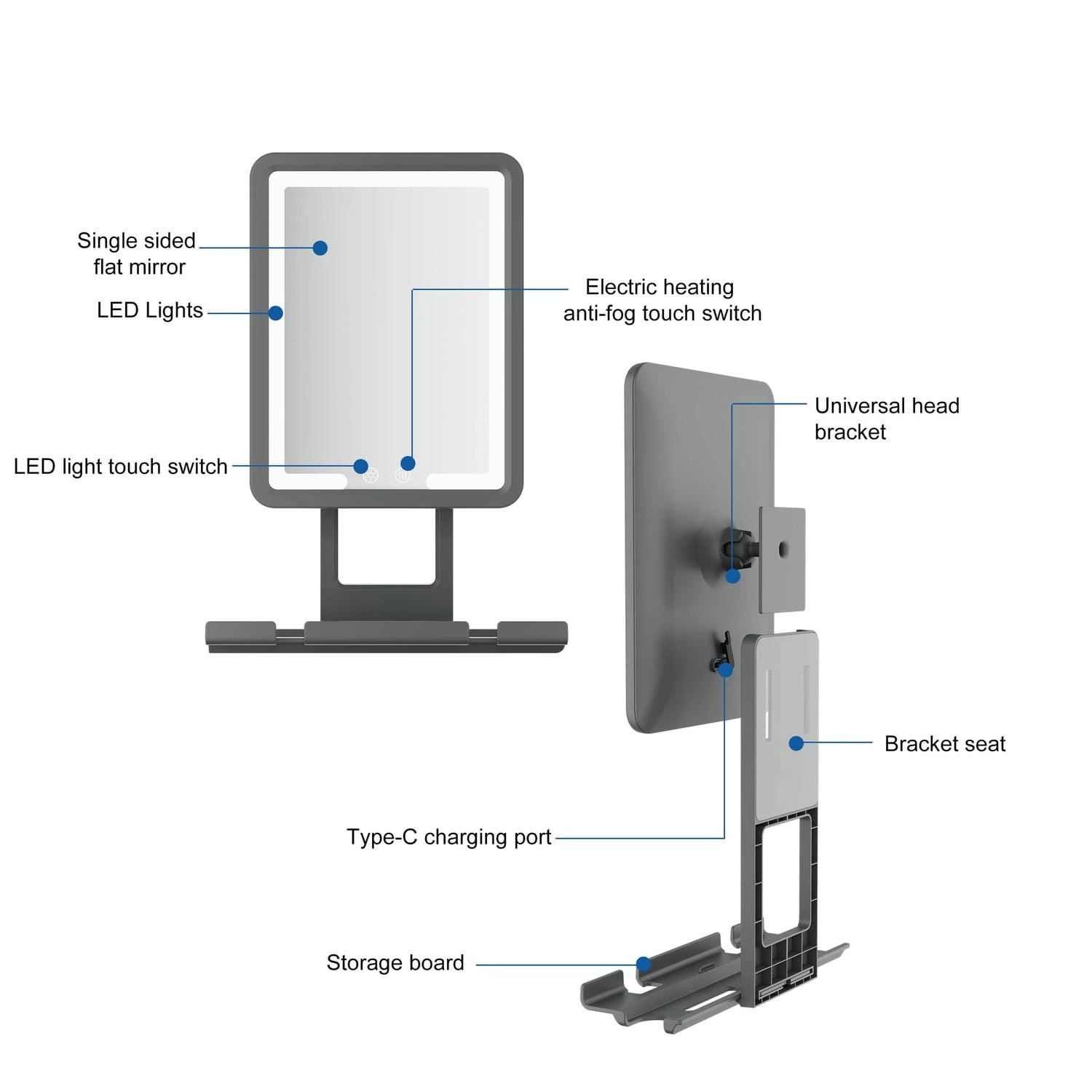 Zwarte scheerspiegel