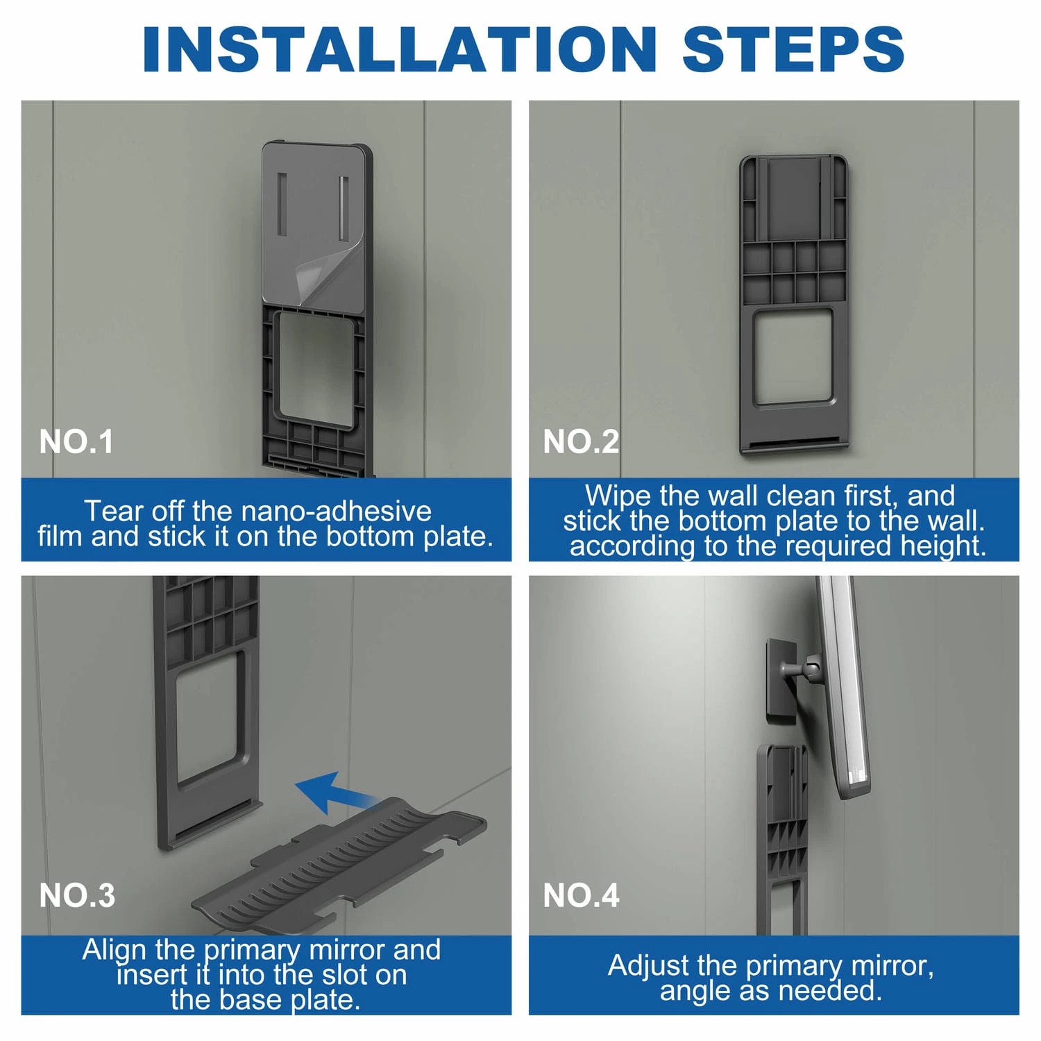 Wandgemonteerde scheerspiegel