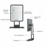 Miroir de rasage chauffant antibuée à LED