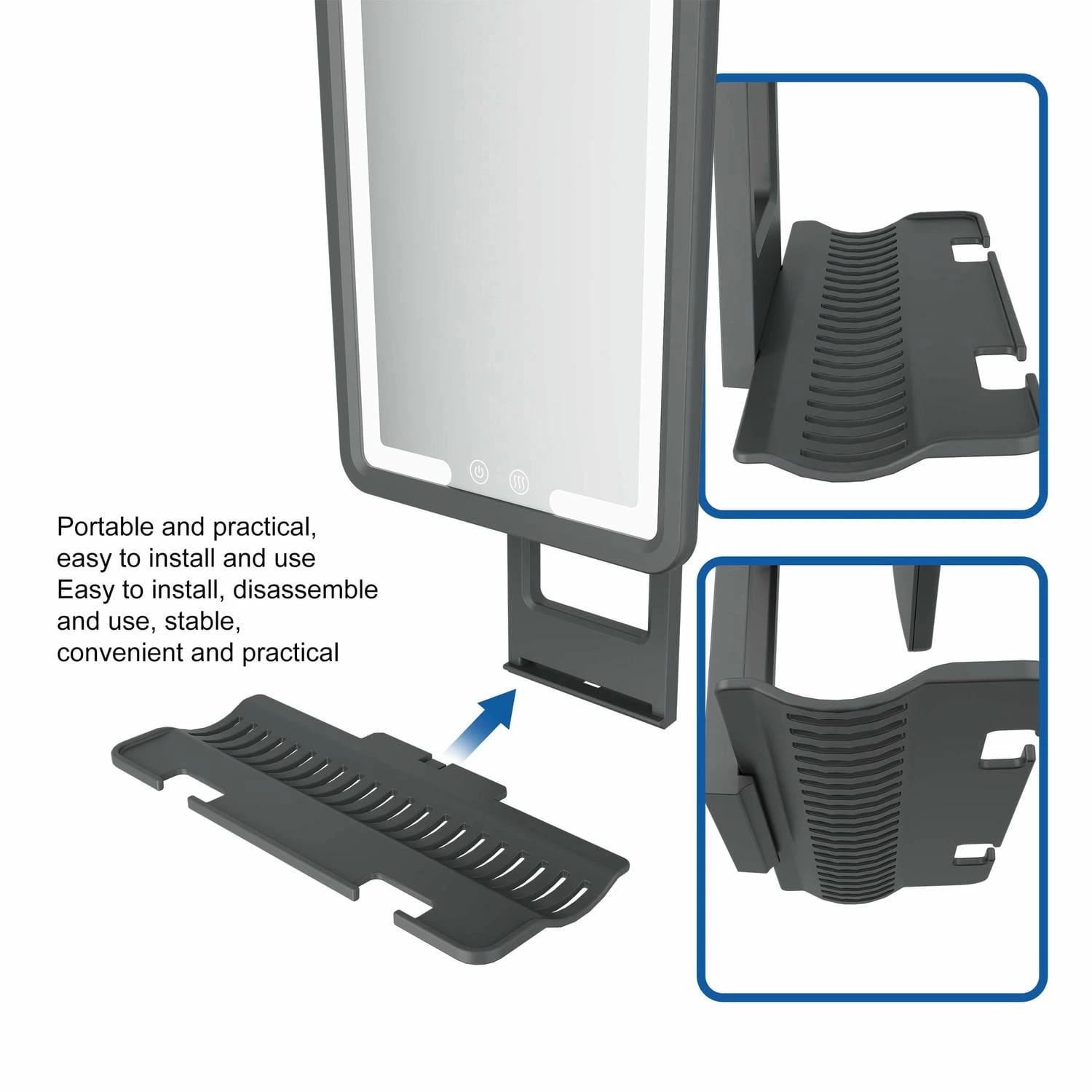 Miroir de rasage pour homme sous la douche
