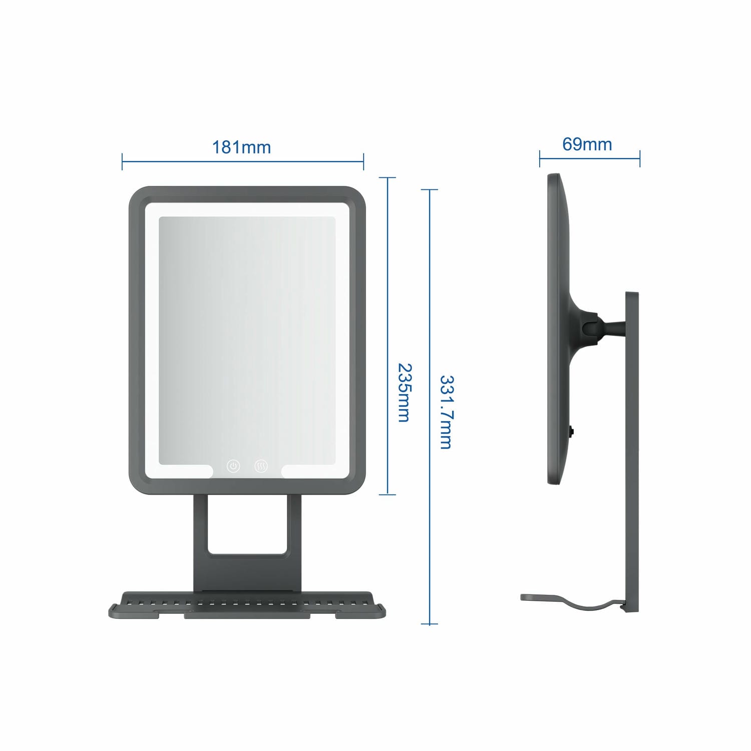 LED Heated Fogless Shaving Mirror