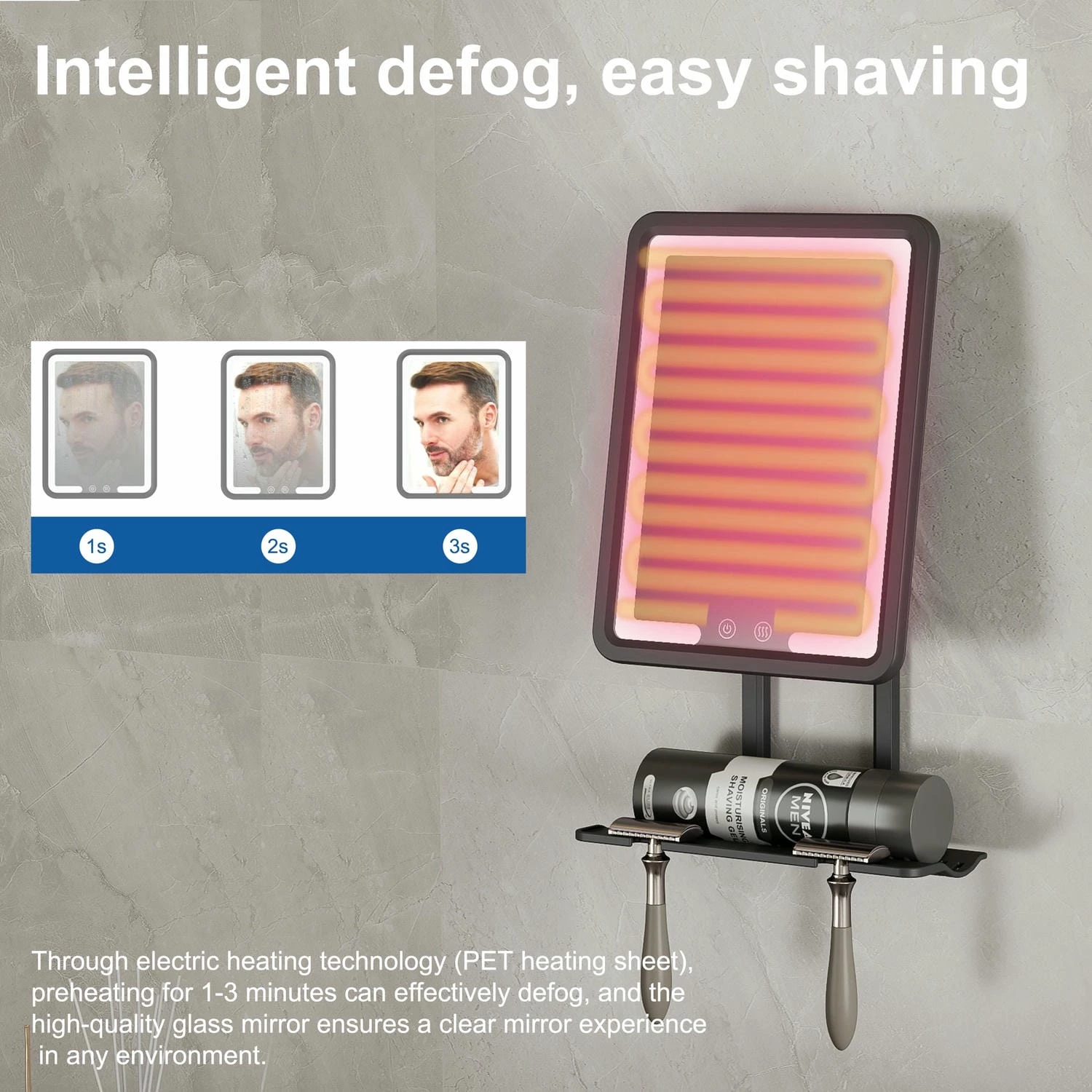 Anti-condens douchespiegel